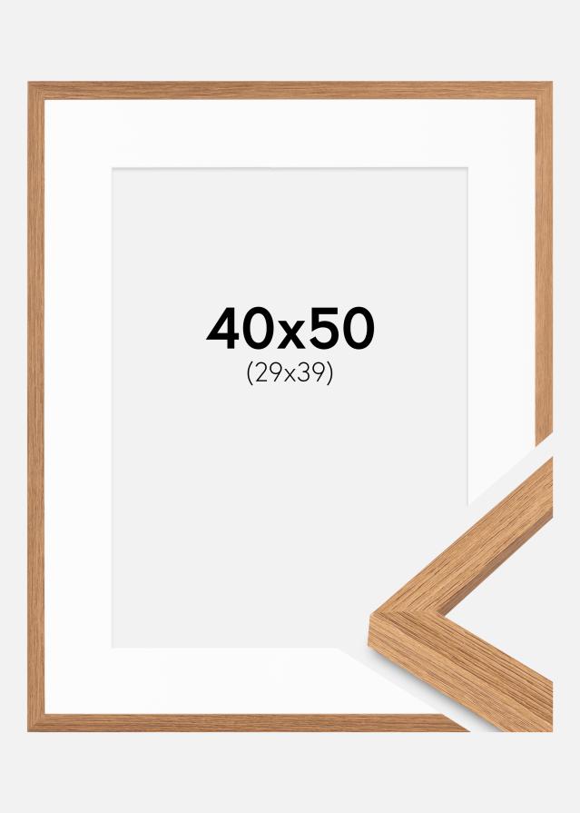 Cadre Modern Teak 40x50 cm - Passe-partout Blanc 30x40 cm