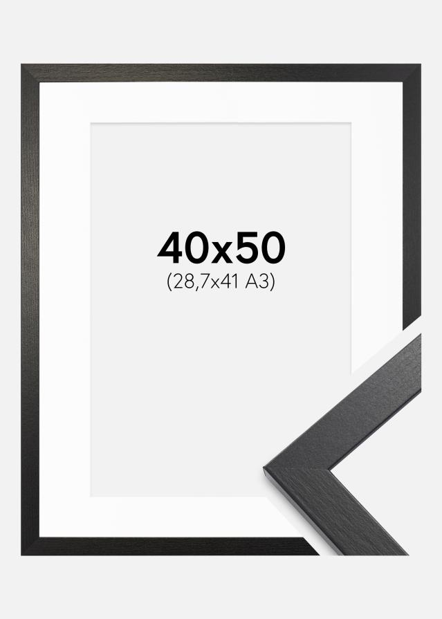 Cadre Stilren Chêne Noir 40x50 cm - Passe-partout Blanc 29,7x42 cm