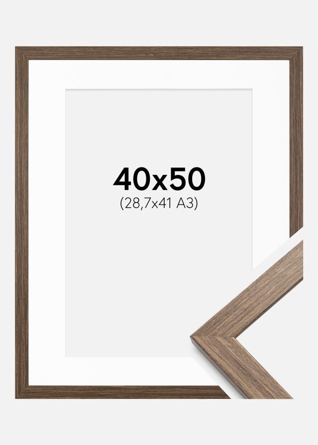 Cadre Stilren Froid Marron 40x50 cm - Passe-partout Blanc 29,7x42 cm