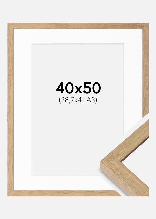 Cadre Hermes Chêne Naturel 40x50 cm - Passe-partout Blanc 29,7x42 cm