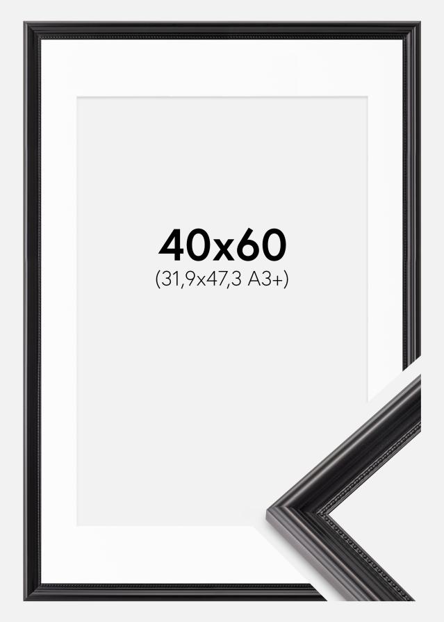 Cadre Gala Noir 40x60 cm - Passe-partout Blanc 32,9x48,3 cm (A3+)