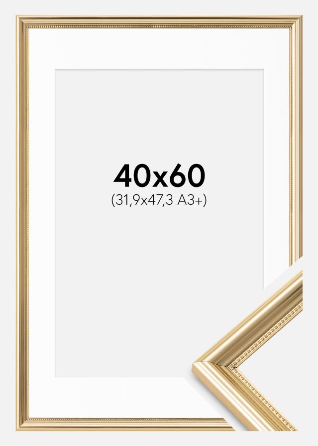 Cadre Gala Or 40x60 cm - Passe-partout Blanc 32,9x48,3 cm (A3+)