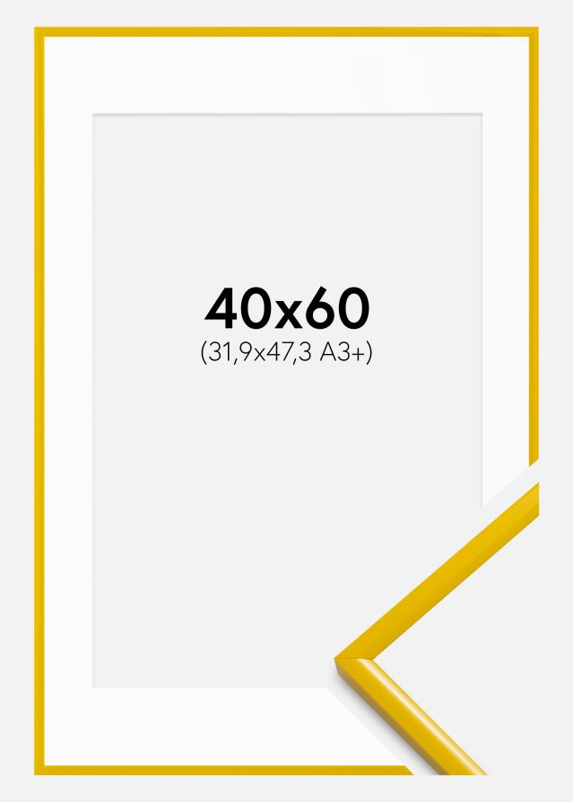 Cadre New Lifestyle Jaune 40x60 cm - Passe-partout Blanc 32,9x48,3 cm