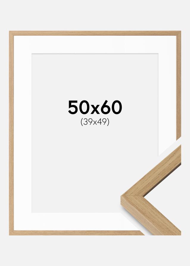 Cadre Ares Chêne Naturel 50x60 cm - Passe-partout Blanc 40x50 cm