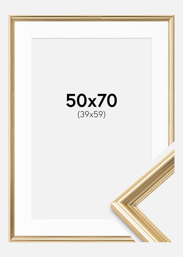 Cadre Gala Or 50x70 cm - Passe-partout Blanc 40x60 cm
