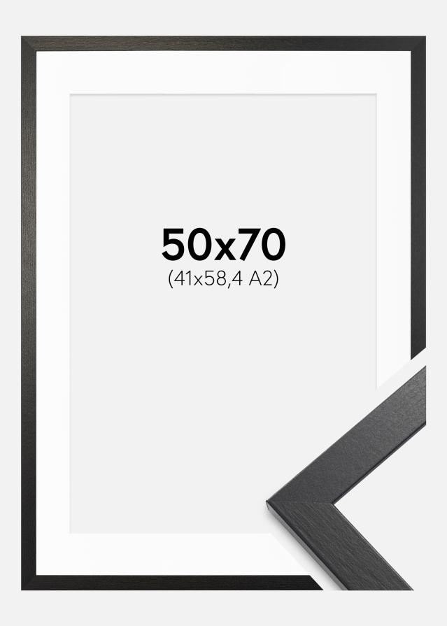 Cadre Stilren Chêne Noir 50x70 cm - Passe-partout Blanc 42x59,4 cm