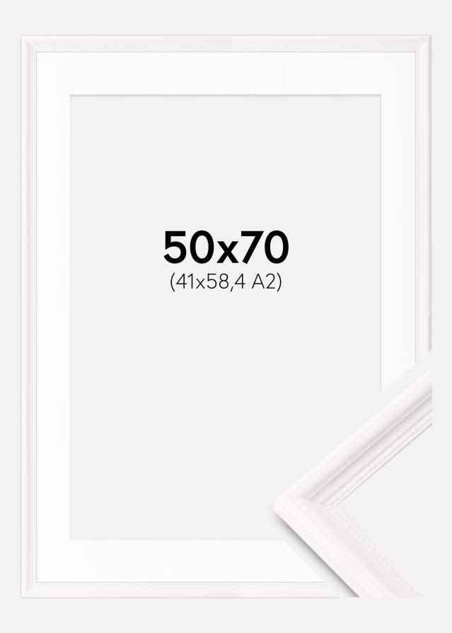 Cadre Gala Blanc 50x70 cm - Passe-partout Blanc 42x59,4 cm