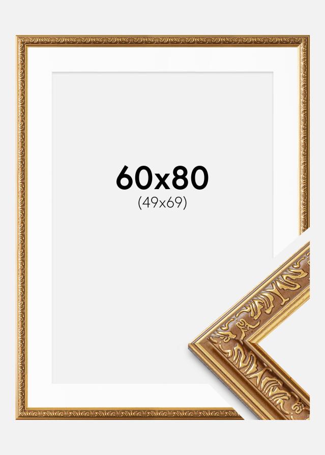 Cadre Swirl Or 60x80 cm - Passe-partout Blanc 50x70 cm