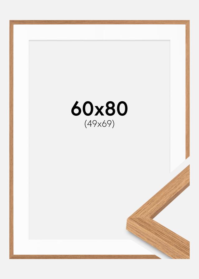 Cadre Modern Teak 60x80 cm - Passe-partout Blanc 50x70 cm
