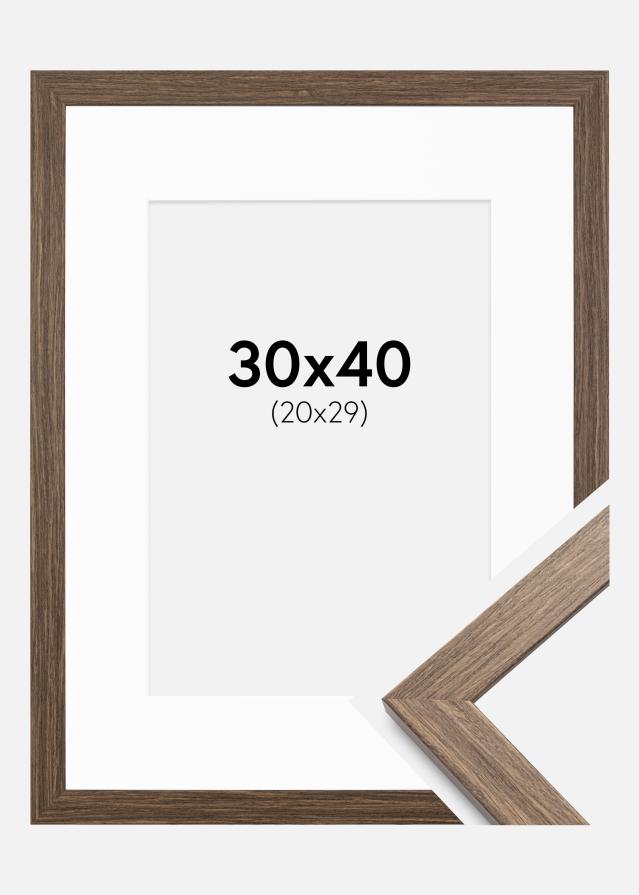 Cadre Stilren Froid Marron 30x40 cm - Passe-partout Blanc 21x30 cm