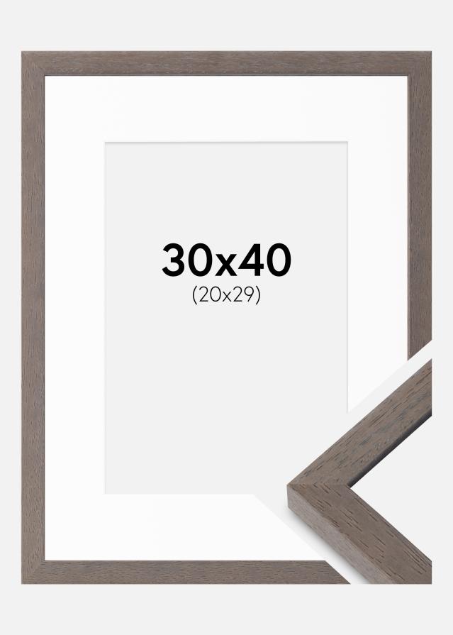 Cadre Hermes Gris 30x40 cm - Passe-partout Blanc 21x30 cm