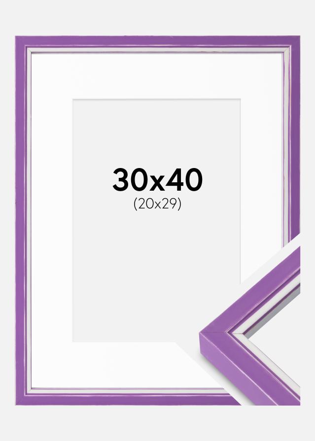 Cadre Diana Violet 30x40 cm - Passe-partout Blanc 21x30 cm