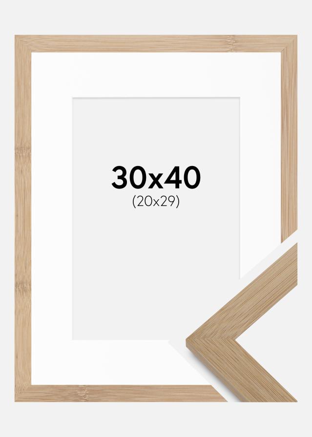 Cadre Hoei Bambou 30x40 cm - Passe-partout Blanc 21x30 cm