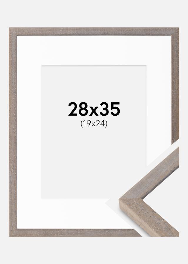 Cadre Ares Gris 28x35 cm - Passe-partout Blanc 20x25 cm