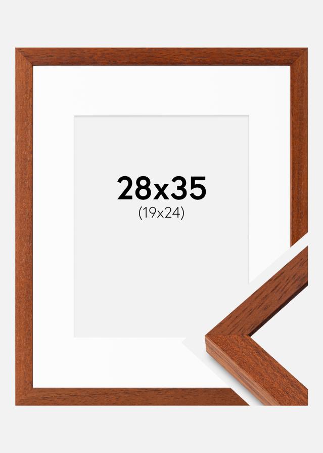 Cadre Hermes Cerise 28x35 cm - Passe-partout Blanc 20x25 cm