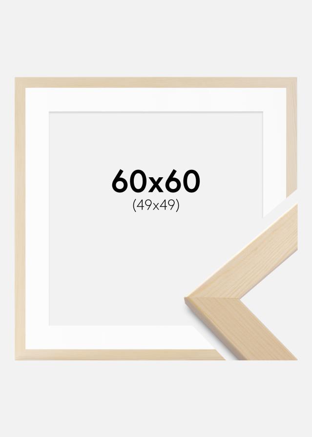 Cadre Trendline Nature 60x60 cm - Passe-partout Blanc 50x50 cm