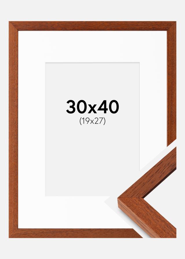 Cadre Hermes Cerise 30x40 cm - Passe-partout Blanc 20x28 cm