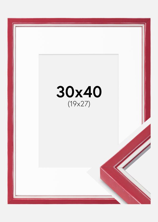 Cadre Diana Rouge 30x40 cm - Passe-partout Blanc 20x28 cm