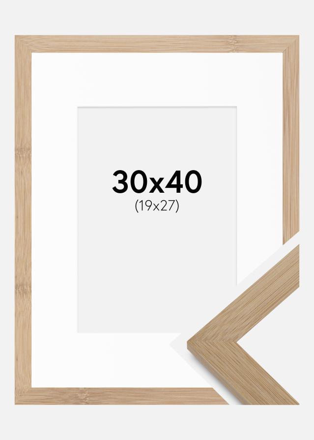 Cadre Hoei Bambou 30x40 cm - Passe-partout Blanc 20x28 cm