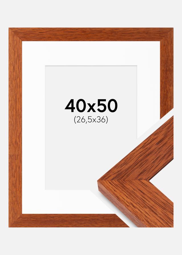 Cadre Juno Cerise 40x50 cm - Passe-partout Blanc 27,5x37 cm
