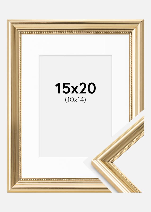 Cadre Gala Or 15x20 cm - Passe-partout Blanc 11x15 cm