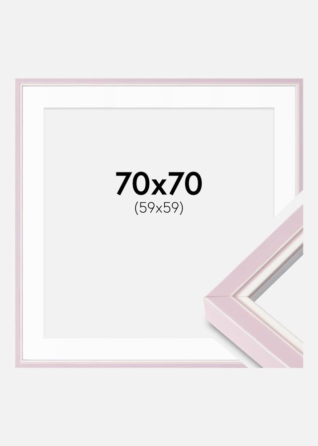 Cadre Diana Rose 70x70 cm - Passe-partout Blanc 60x60 cm