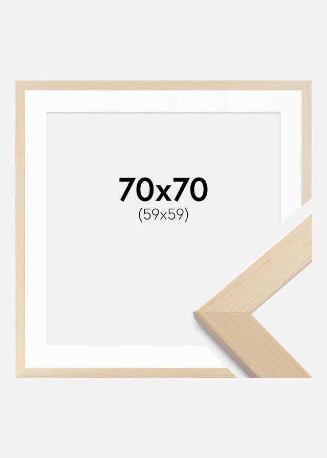 Cadre Trendline Nature 70x70 cm - Passe-partout Blanc 60x60 cm