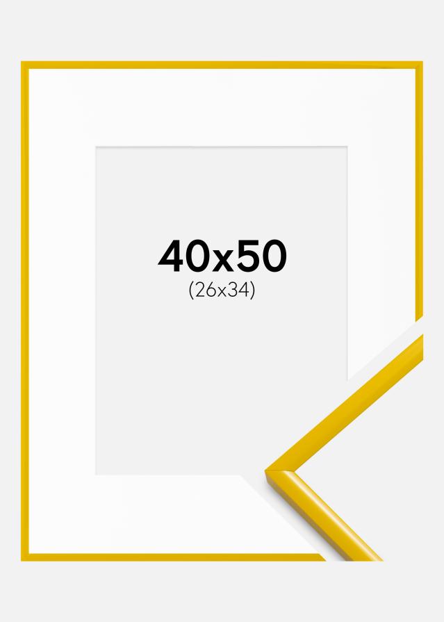 Cadre New Lifestyle Jaune 40x50 cm - Passe-partout Blanc 27x35 cm