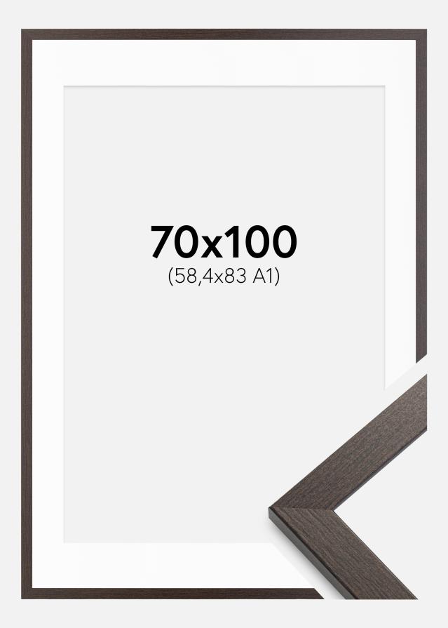 Cadre Stilren Wenge 70x100 cm - Passe-partout Blanc 59,4x84 cm
