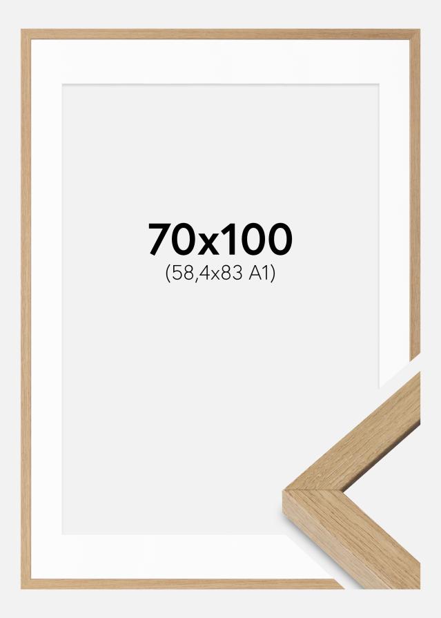 Cadre Hermes Chêne Naturel 70x100 cm - Passe-partout Blanc 59,4x84 cm