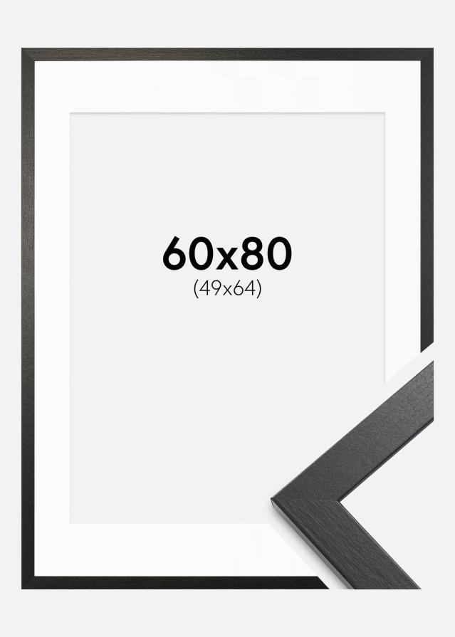 Cadre Stilren Chêne Noir 60x80 cm - Passe-partout Blanc 50x65 cm