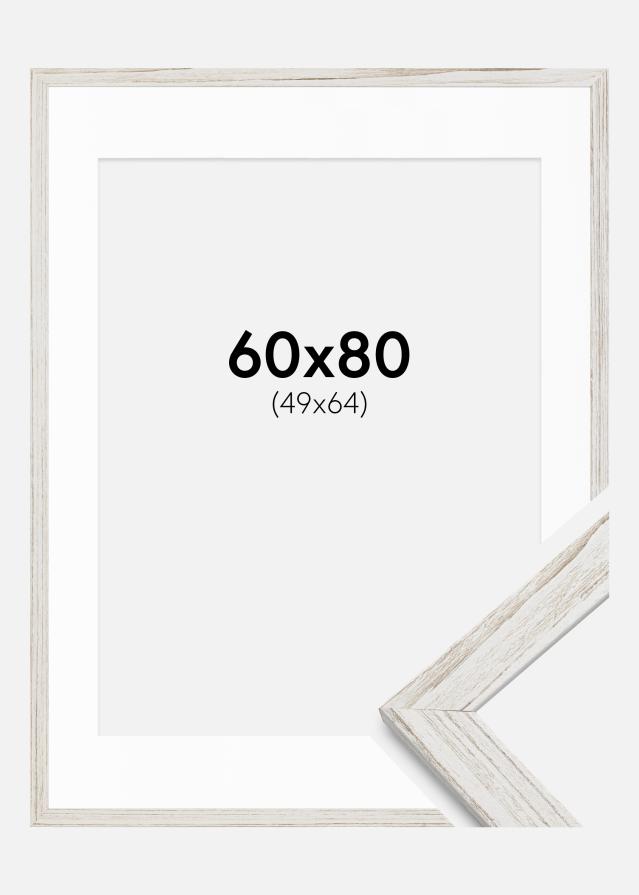 Cadre Stilren Vintage blanc 60x80 cm - Passe-partout Blanc 50x65 cm