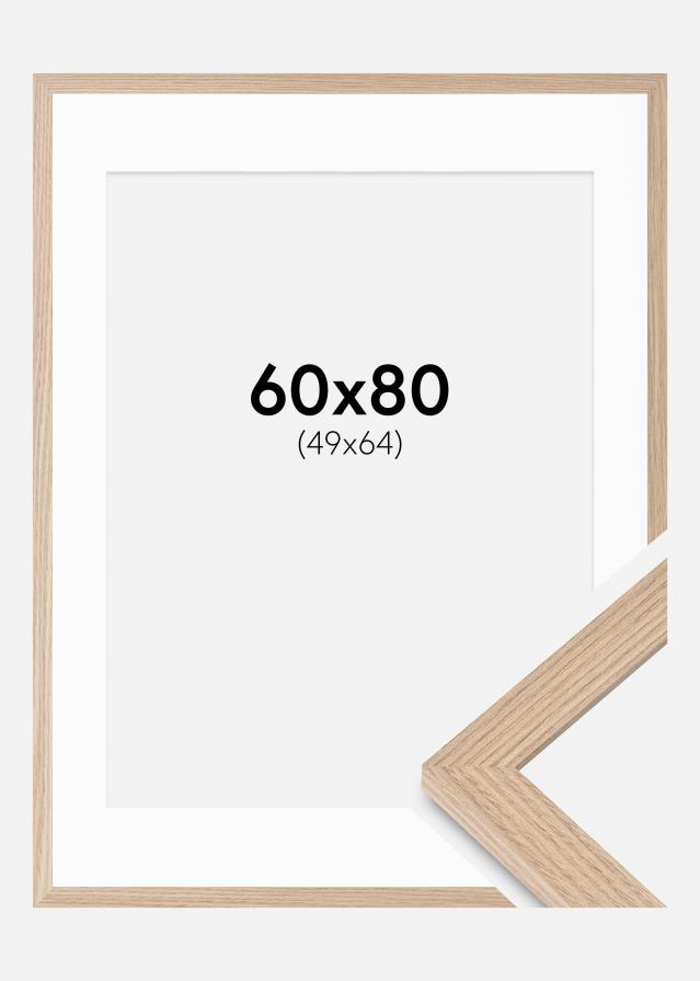 Cadre BGA Classic Chêne 60x80 cm - Passe-partout Blanc 50x65 cm