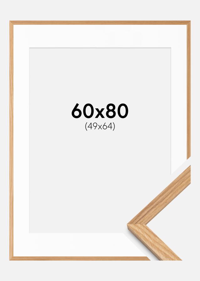 Cadre Chêne Massiv 60x80 cm - Passe-partout Blanc 50x65 cm