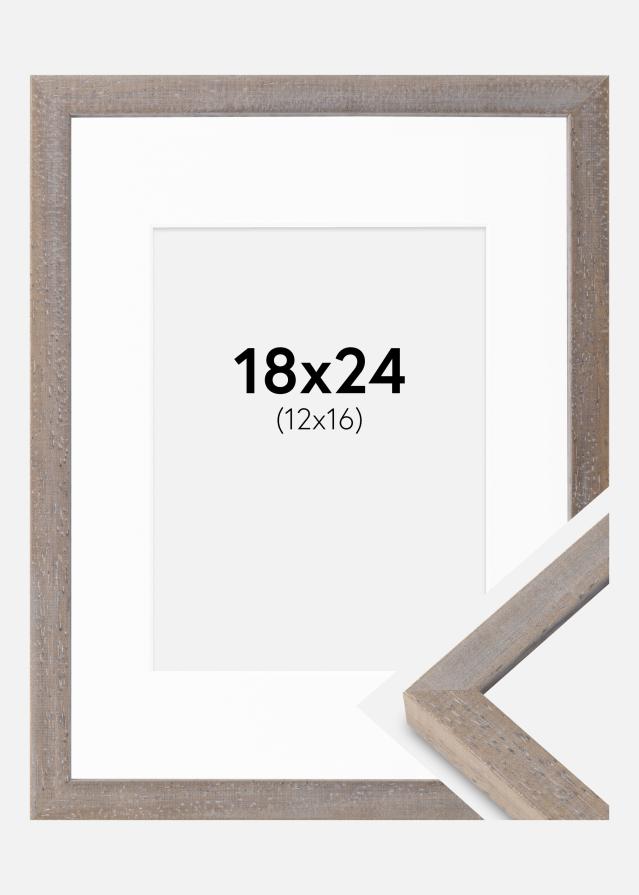 Cadre Ares Gris 18x24 cm - Passe-partout Blanc 13x17 cm