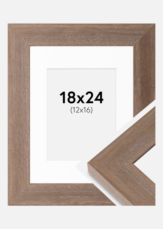 Cadre Juno Gris 18x24 cm - Passe-partout Blanc 13x17 cm