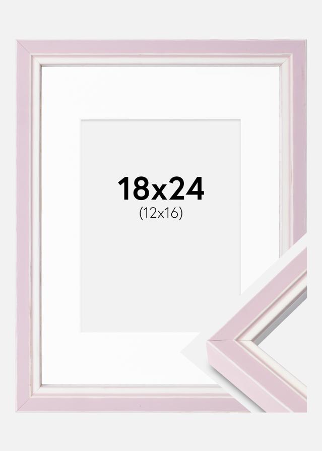 Cadre Diana Rose 18x24 cm - Passe-partout Blanc 13x17 cm