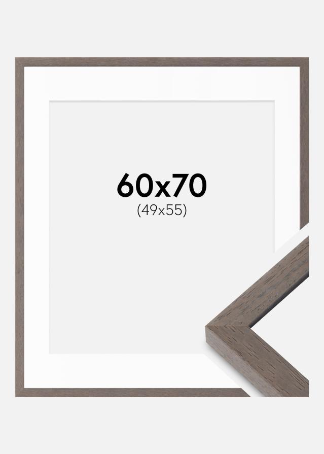 Cadre Hermes Gris 60x70 cm - Passe-partout Blanc 50x56 cm