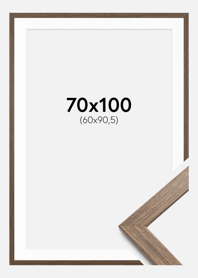 Cadre Stilren Froid Marron 70x100 cm - Passe-partout Blanc 61x91,5 cm