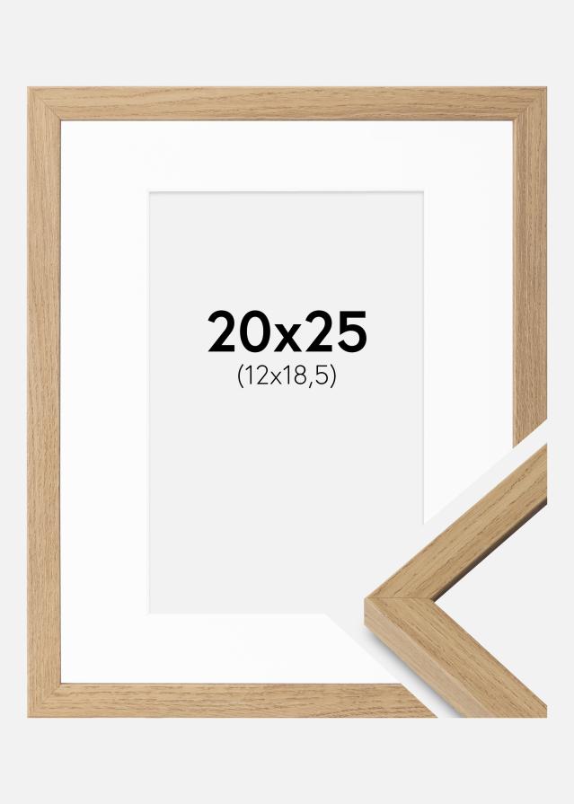 Cadre Ares Chêne Naturel 20x25 cm - Passe-partout Blanc 13x19,5 cm