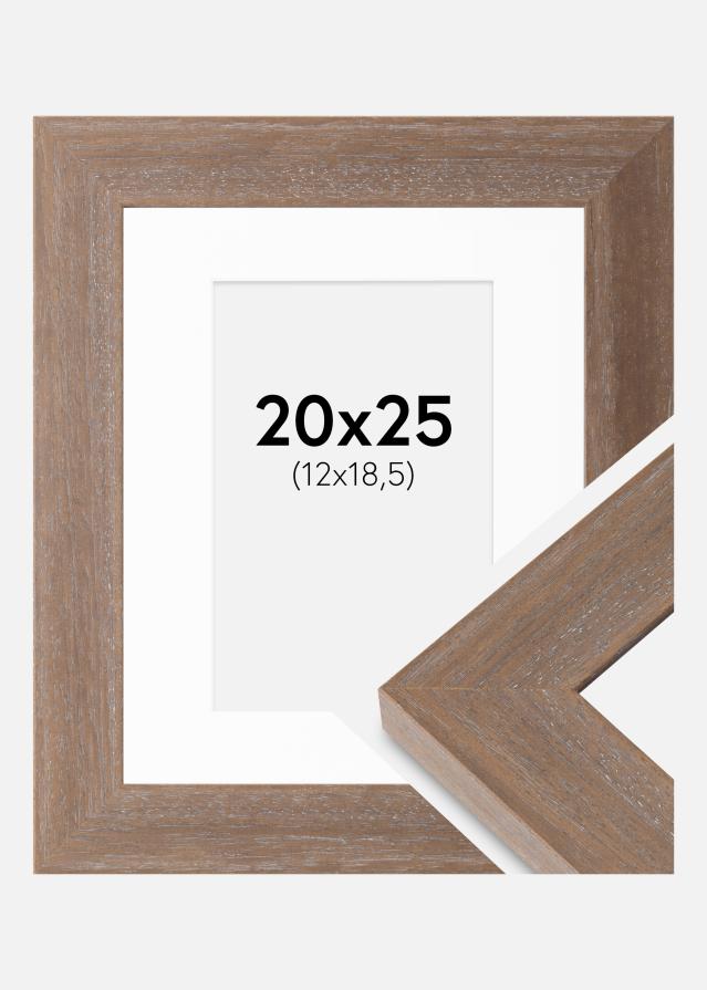 Cadre Juno Gris 20x25 cm - Passe-partout Blanc 13x19,5 cm