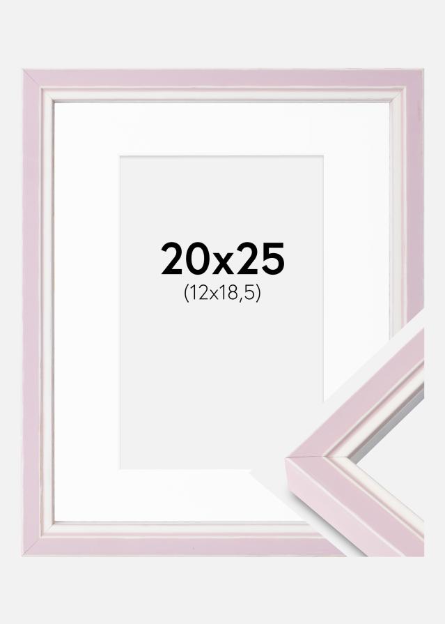 Cadre Diana Rose 20x25 cm - Passe-partout Blanc 13x19,5 cm