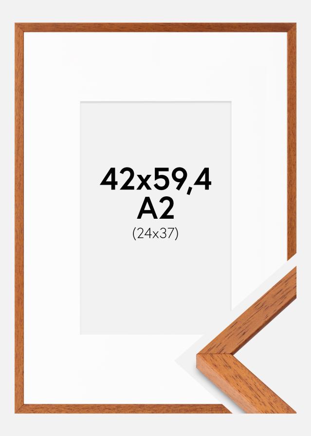 Cadre Ares Cerise 42x59,4 cm - Passe-partout Blanc 25x38 cm