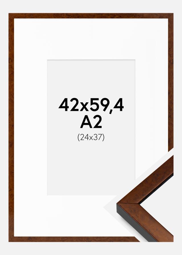 Cadre Ares Noyer 42x59,4 cm - Passe-partout Blanc 25x38 cm