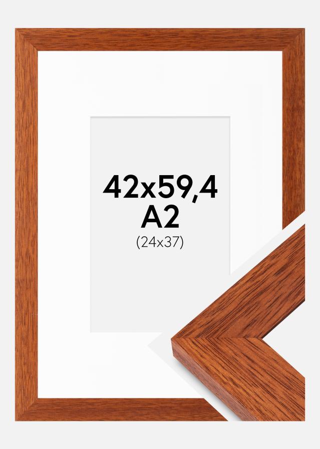 Cadre Juno Cerise 42x59,4 cm - Passe-partout Blanc 25x38 cm