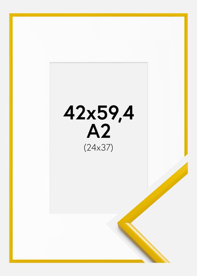 Cadre New Lifestyle Jaune 42x59,4 cm - Passe-partout Blanc 25x38 cm
