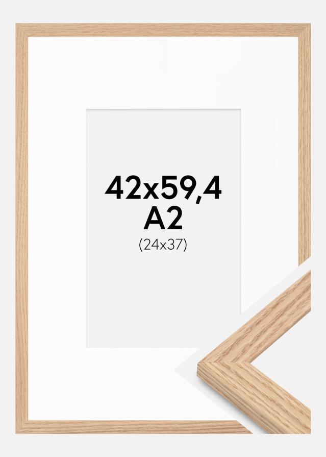 Cadre Tidlös Chêne massif 42x59,4 cm - Passe-partout Blanc 25x38 cm