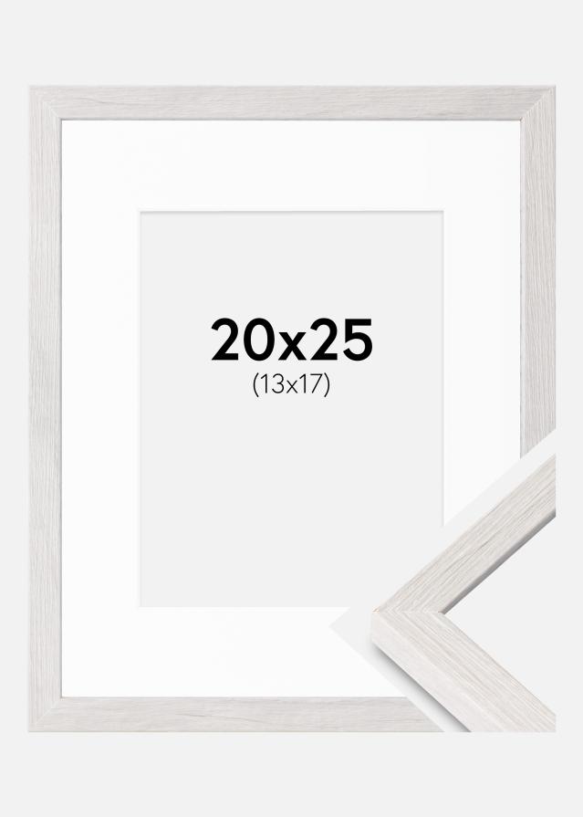 Cadre Ares Chêne Blanc 20x25 cm - Passe-partout Blanc 14x18 cm