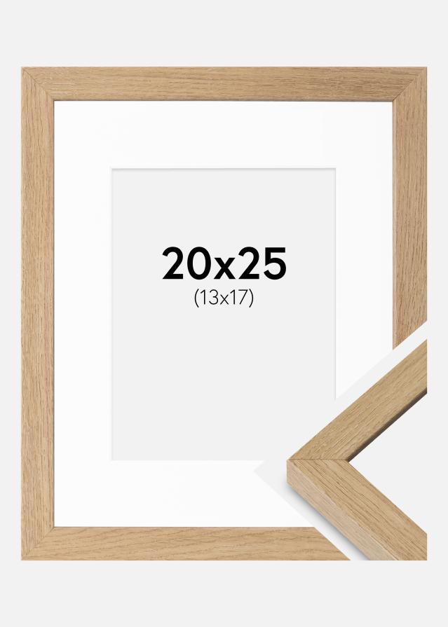 Cadre Hermes Chêne Naturel 20x25 cm - Passe-partout Blanc 14x18 cm