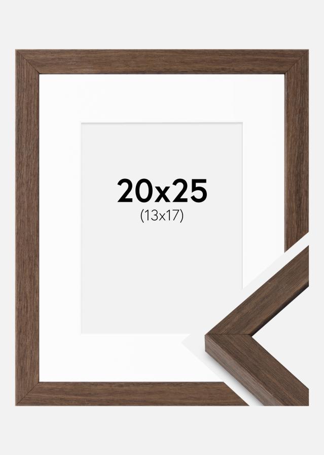 Cadre Hermes Noyer 20x25 cm - Passe-partout Blanc 14x18 cm